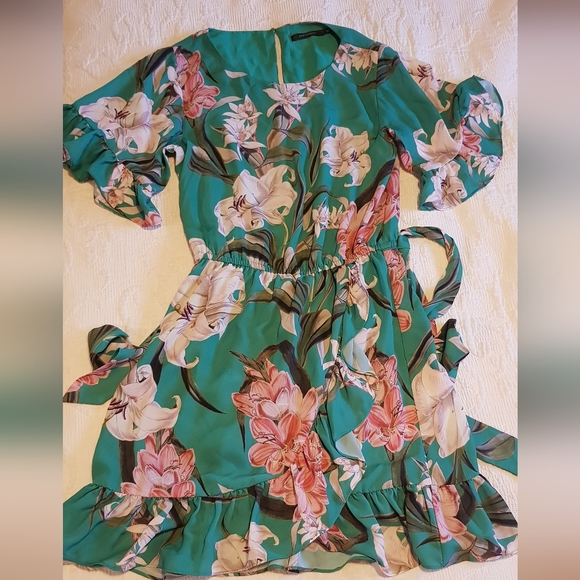 Portmans green floral mini dress - Picture 2 of 9